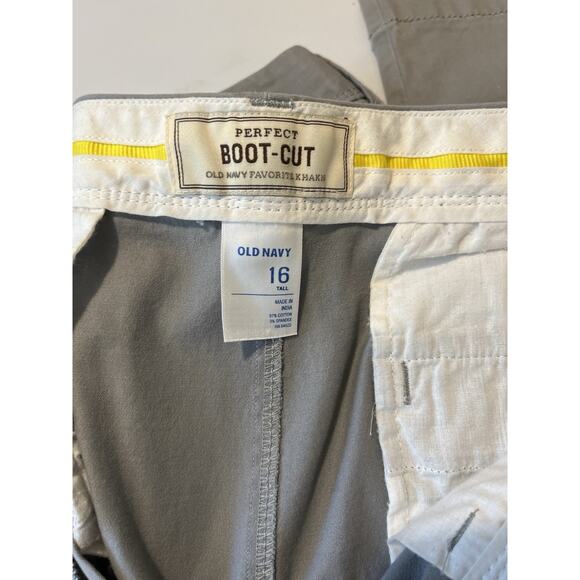 Old Navy Women’s 16 Tall Khakis Boot-Cut Stretch Pants Gray Cotton Blend Casual‎ - Picture 2 of 6